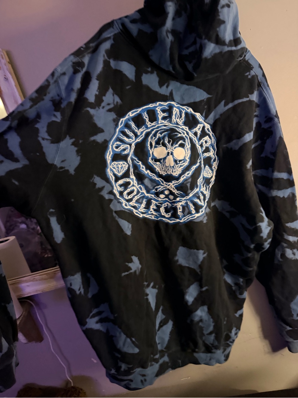 Sullen Art Collective Tie die hoodie skull graphic heavyweight plus size